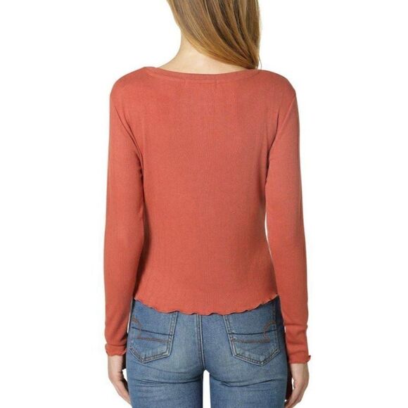 Juniors No Comment‎ Top  Pointelle Burnt Orange XL - Picture 5 of 8